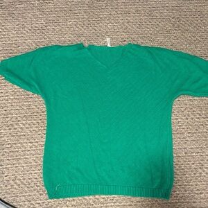 Women's V-Neck Sweater in Bright Green